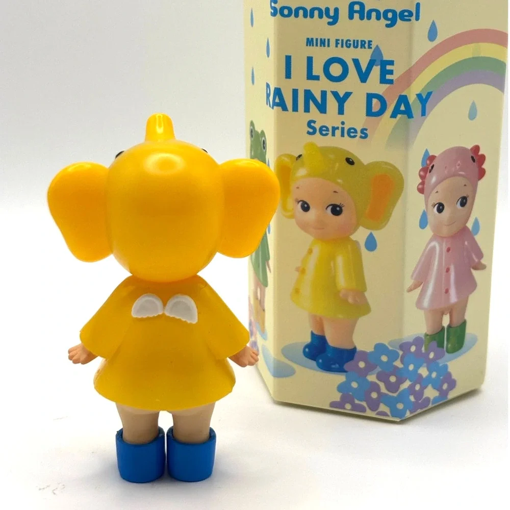 New Unbranded Mini Kewpie/Angel Figure, Elephant in Raincoat Costume, Open Box